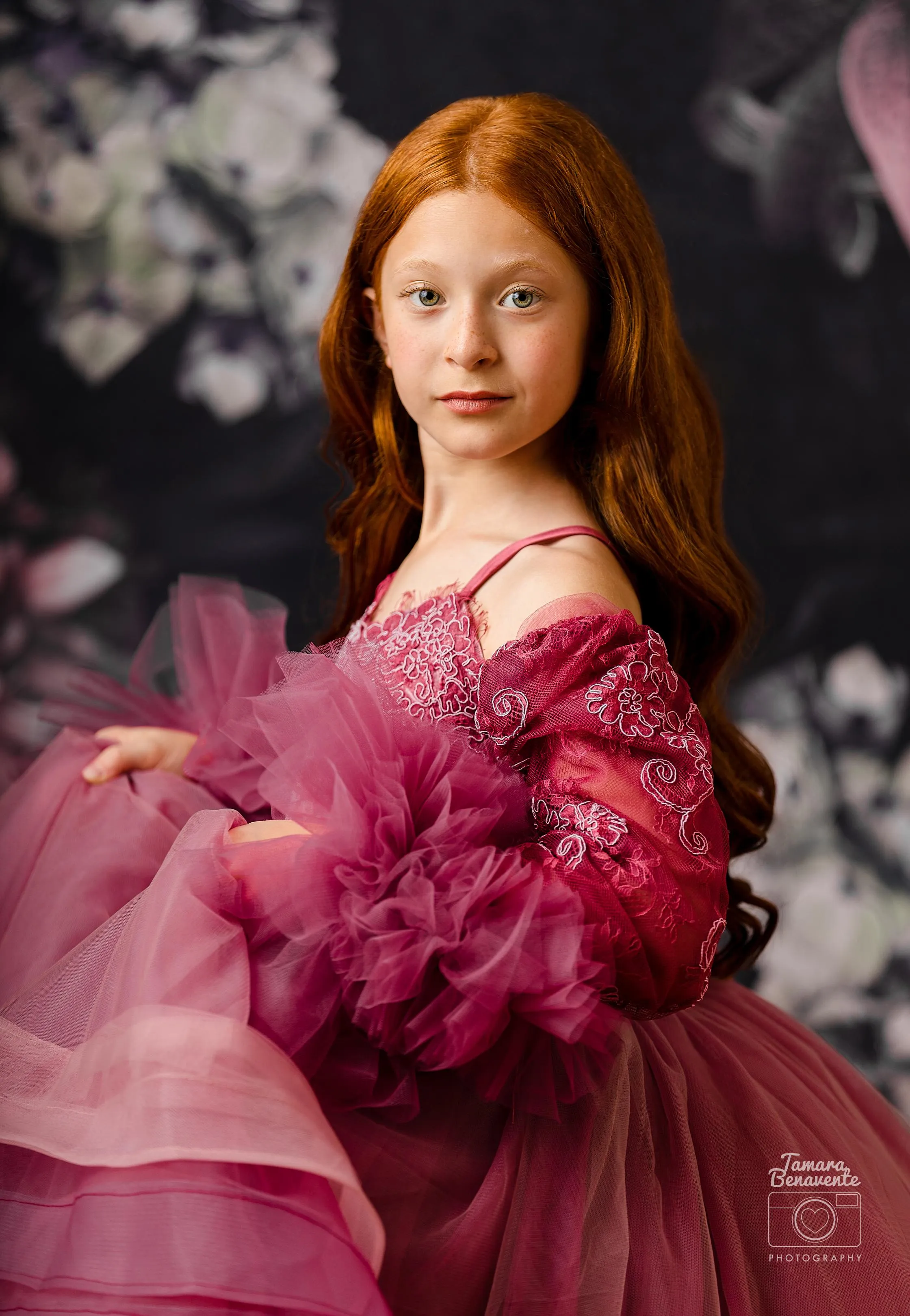 "Whispering Pink " - Floor Length Gown detach lace sleeves - (8 - 11 YEAR)