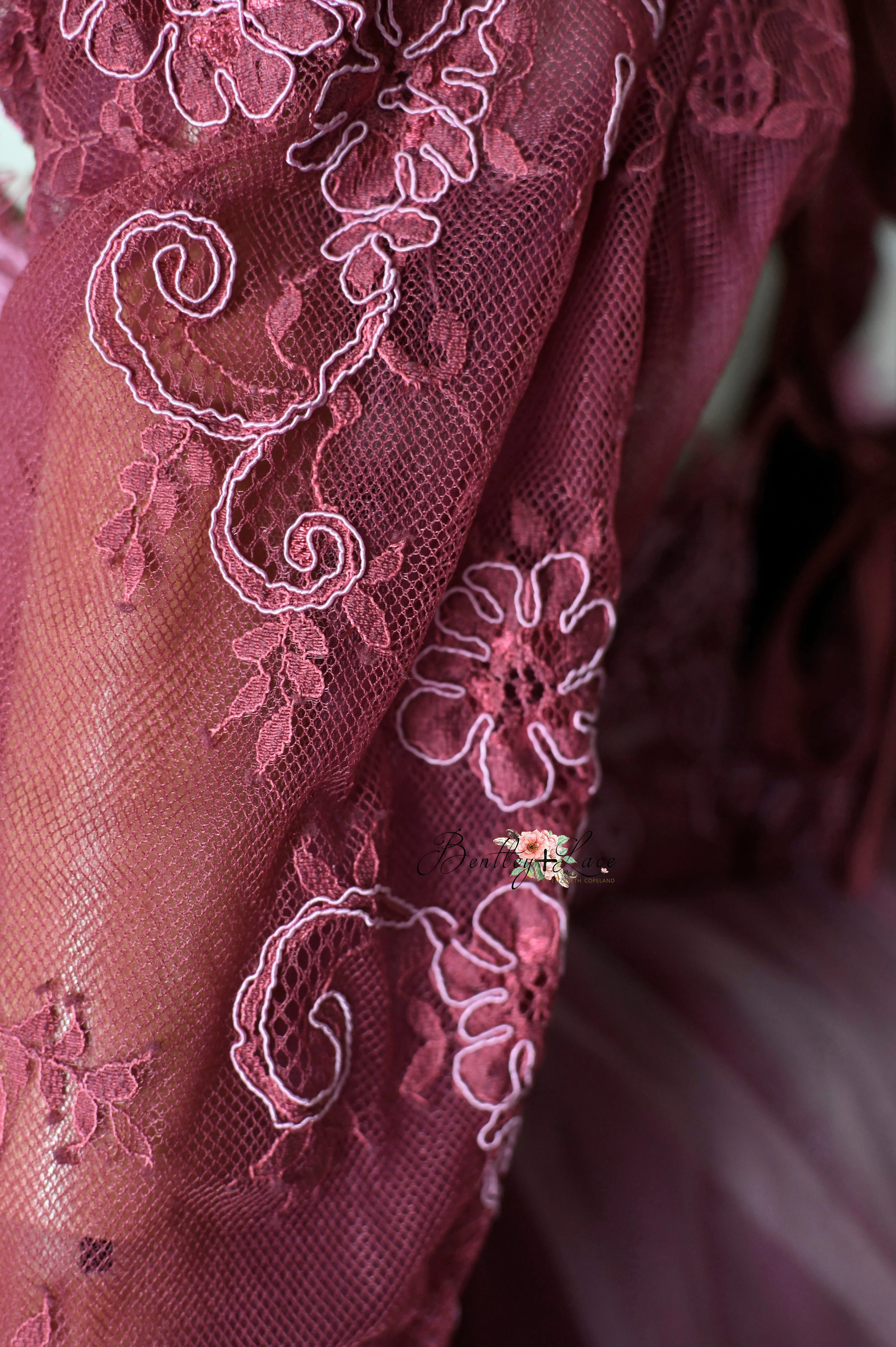 "Whispering Pink " - Floor Length Gown detach lace sleeves - (8 - 11 YEAR)