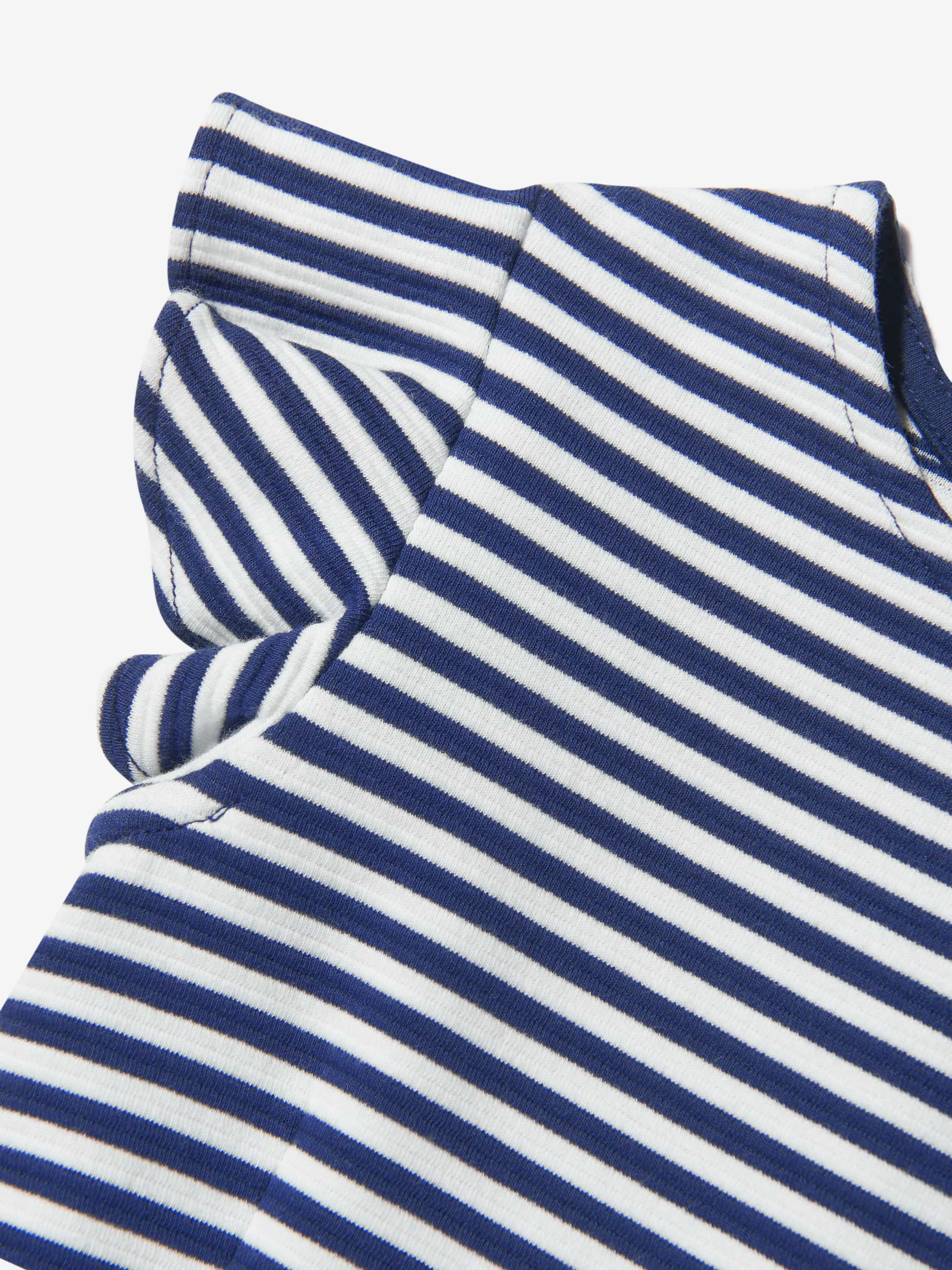 Ralph Lauren Girls Striped Ruffle Dress in Navy