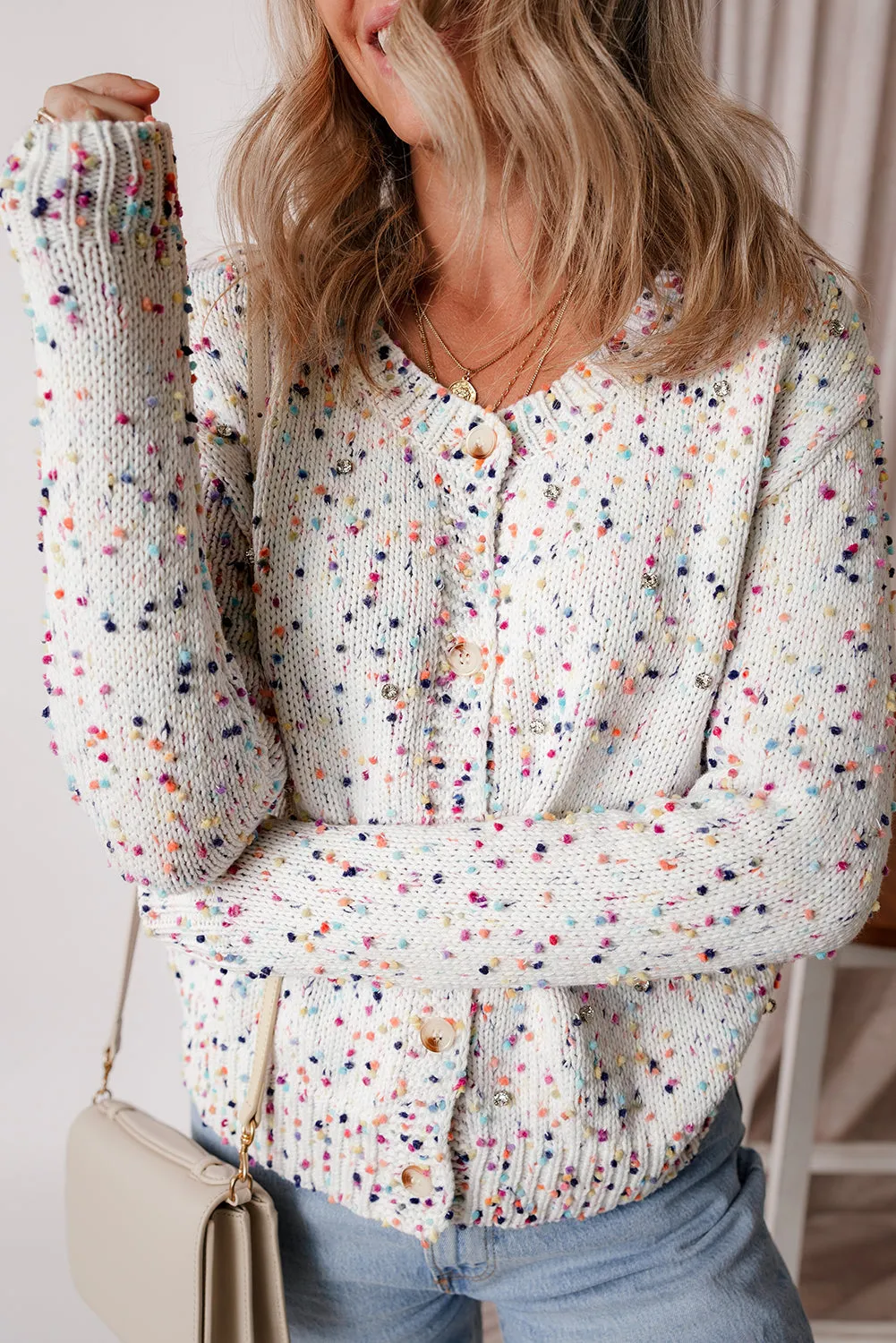 Rhinestone Confetti Sweater Cardigan