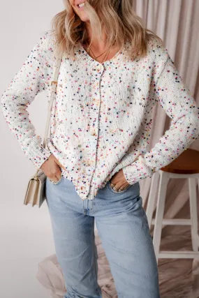 Rhinestone Confetti Sweater Cardigan