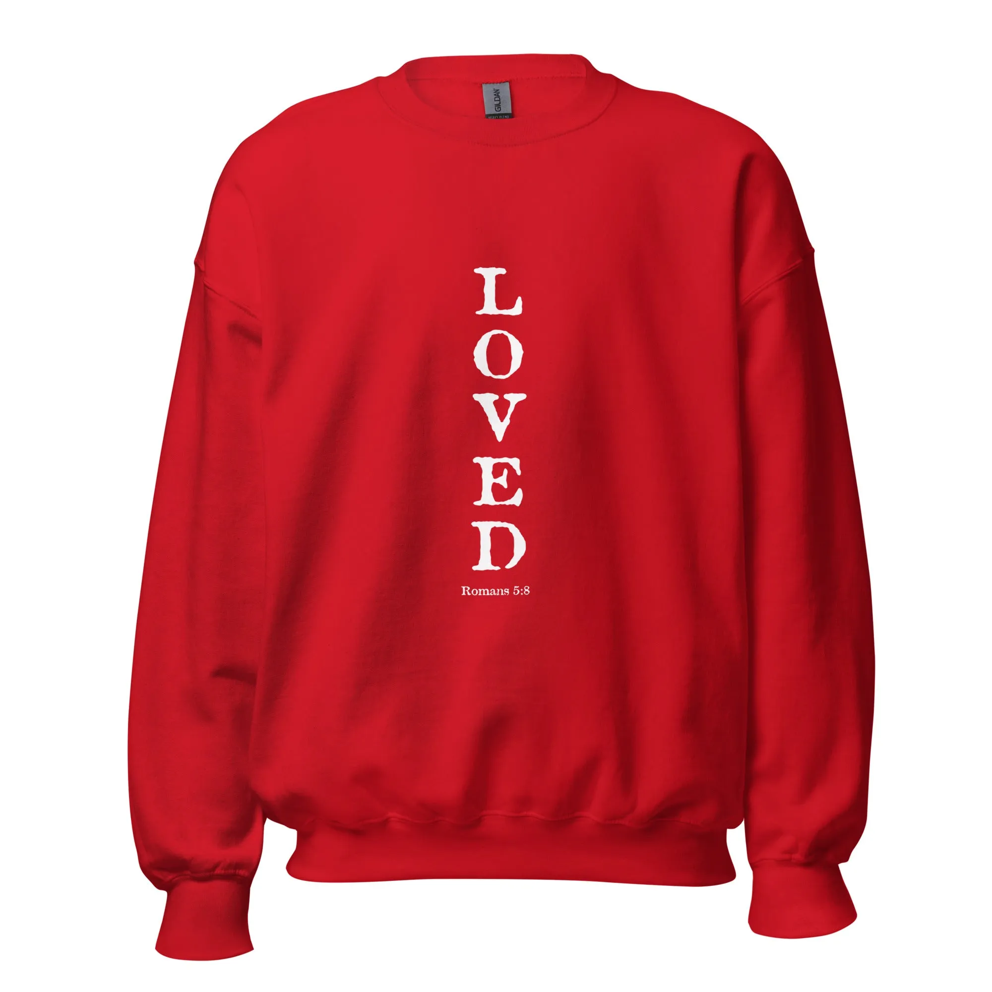 Romans 5:8 Loved Fleece Sweatshirt Unisex Womens Bible Verse Christian