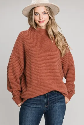 Rust Mock Neck Sweater