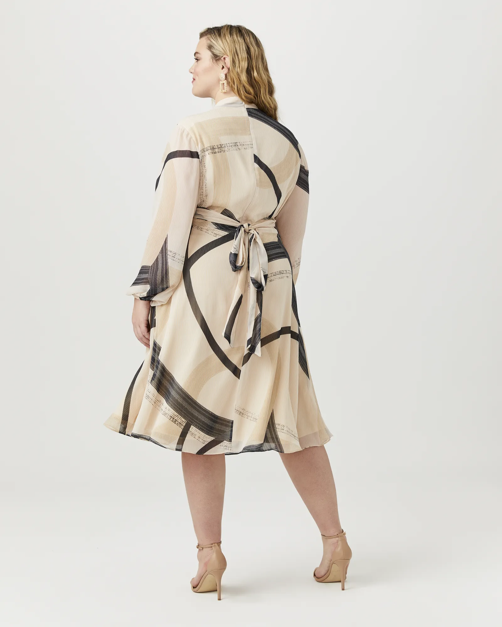 Shirley Midi Dress | Tan / Black