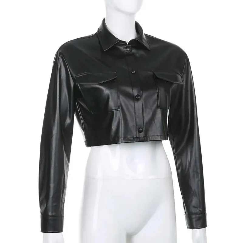 Short PU Leather Jacket