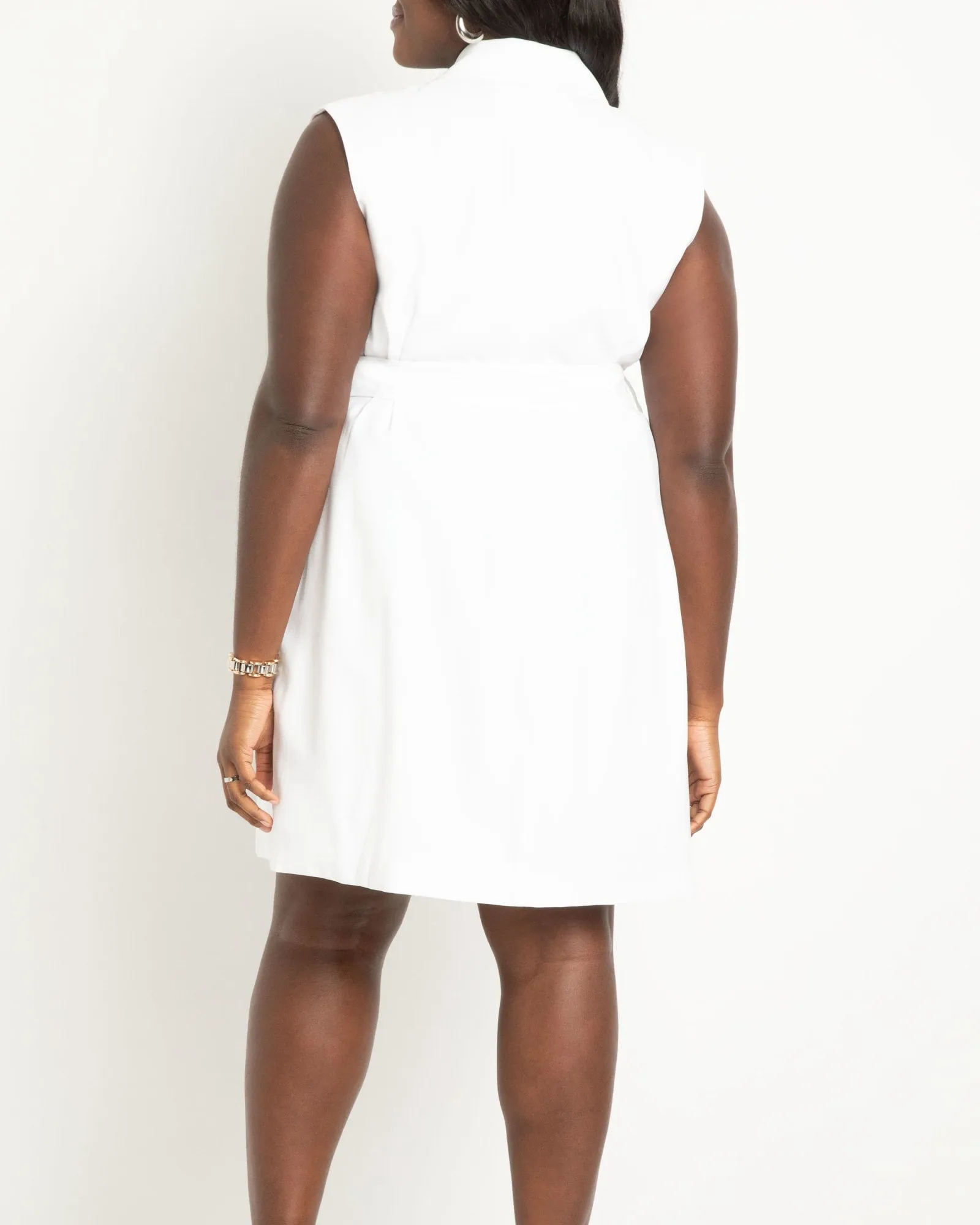 Sleeveless Trench Dress | Bright White