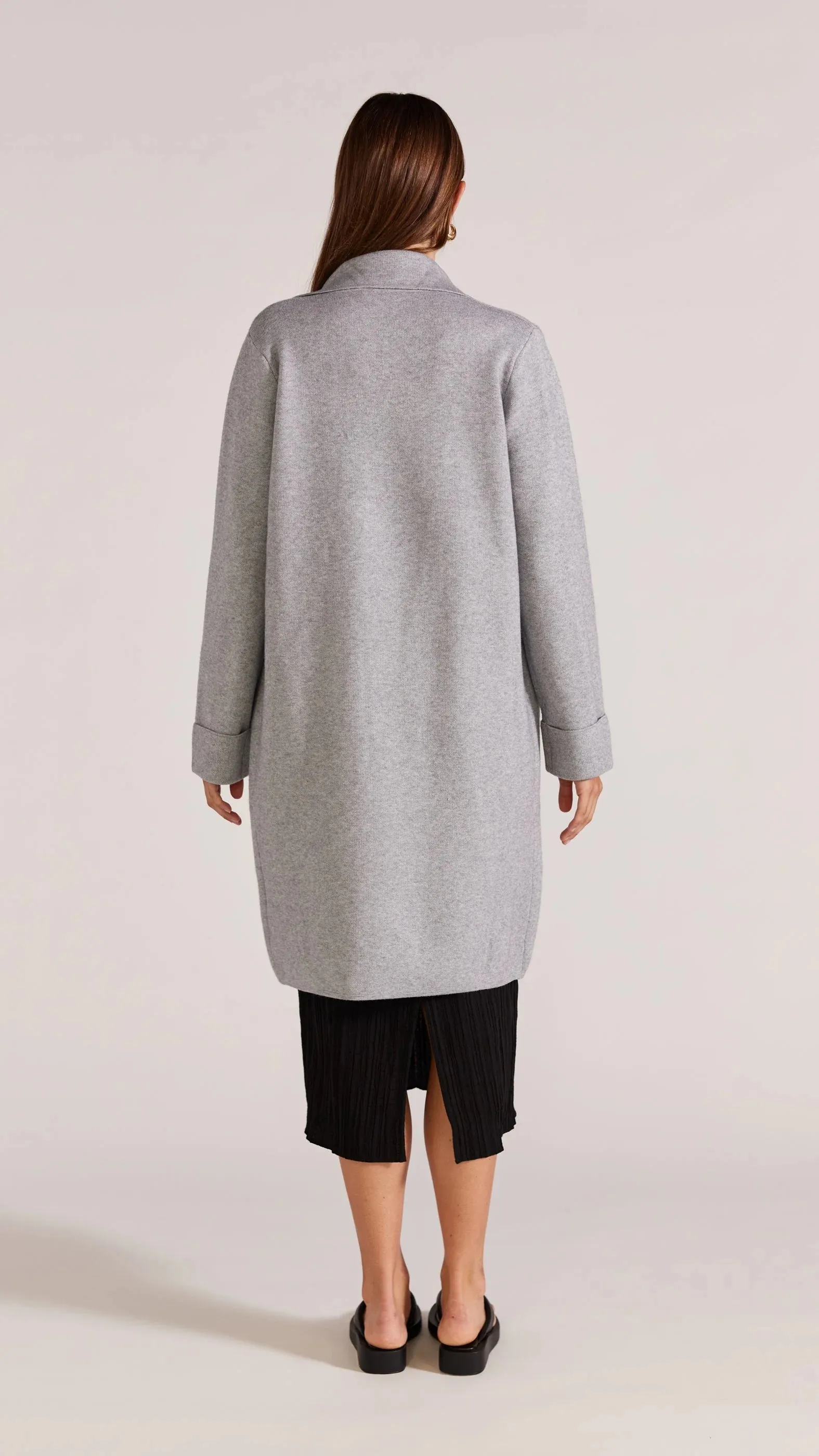 STAPLE THE LABEL Roca Knit Coatigan Light Grey