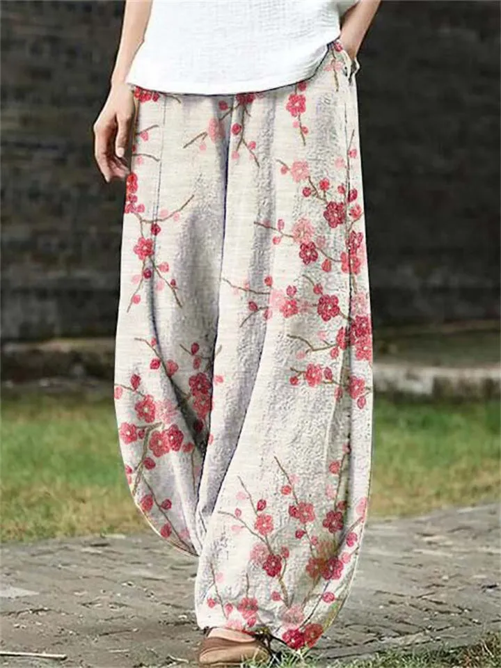 Stylish Relaxed Graffiti Printed Pants for Women