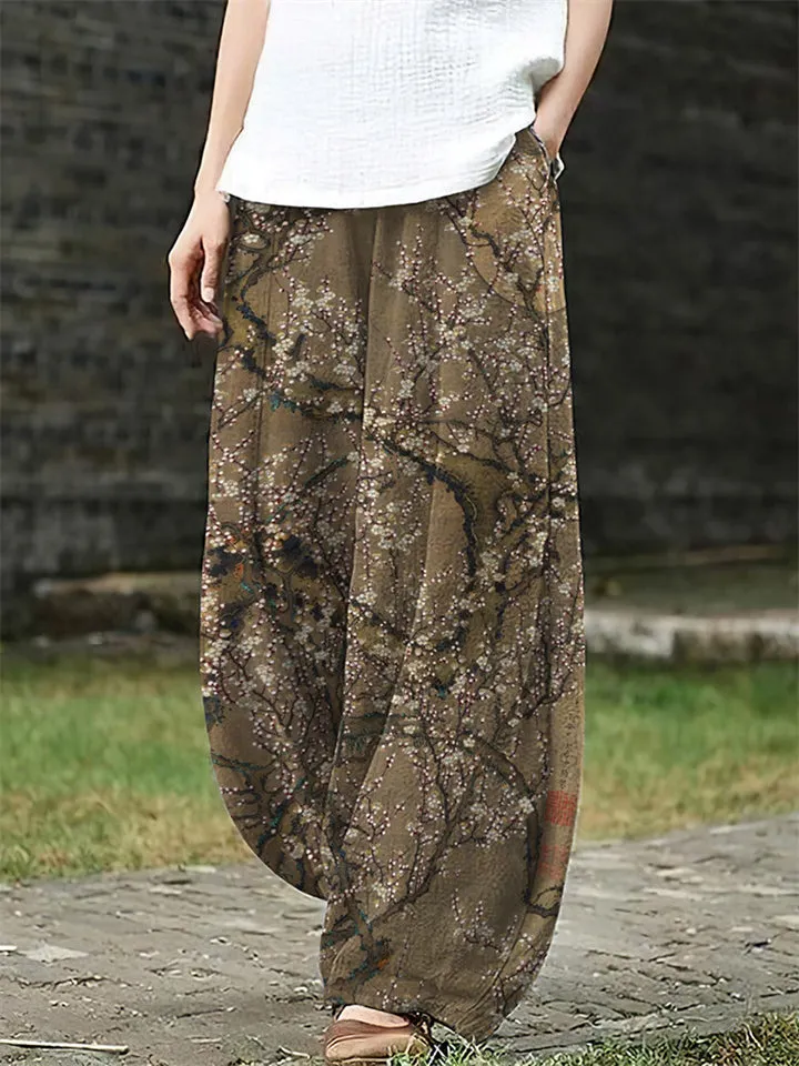 Stylish Relaxed Graffiti Printed Pants for Women