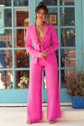 Suit Yourself Wide Leg Trousers in Pink