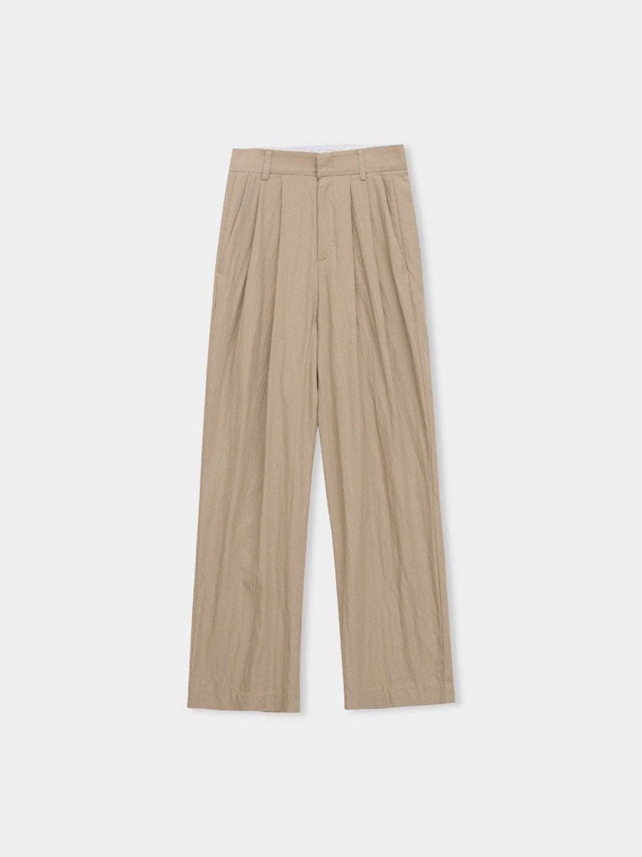 TWO PIN TUCK WIDE TWILL PANTS