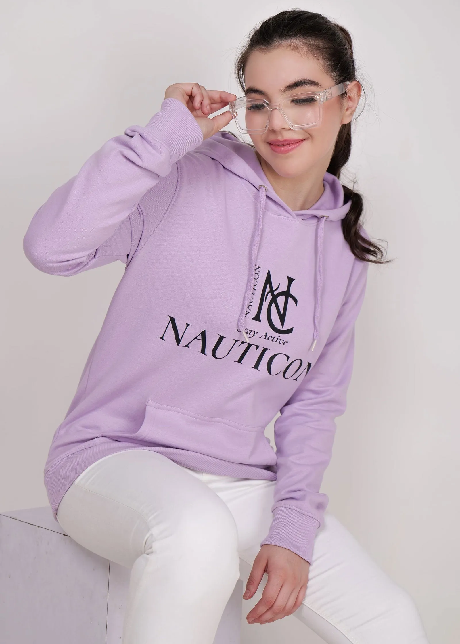 Women Winter Wear Stylish Hoodie Lavender