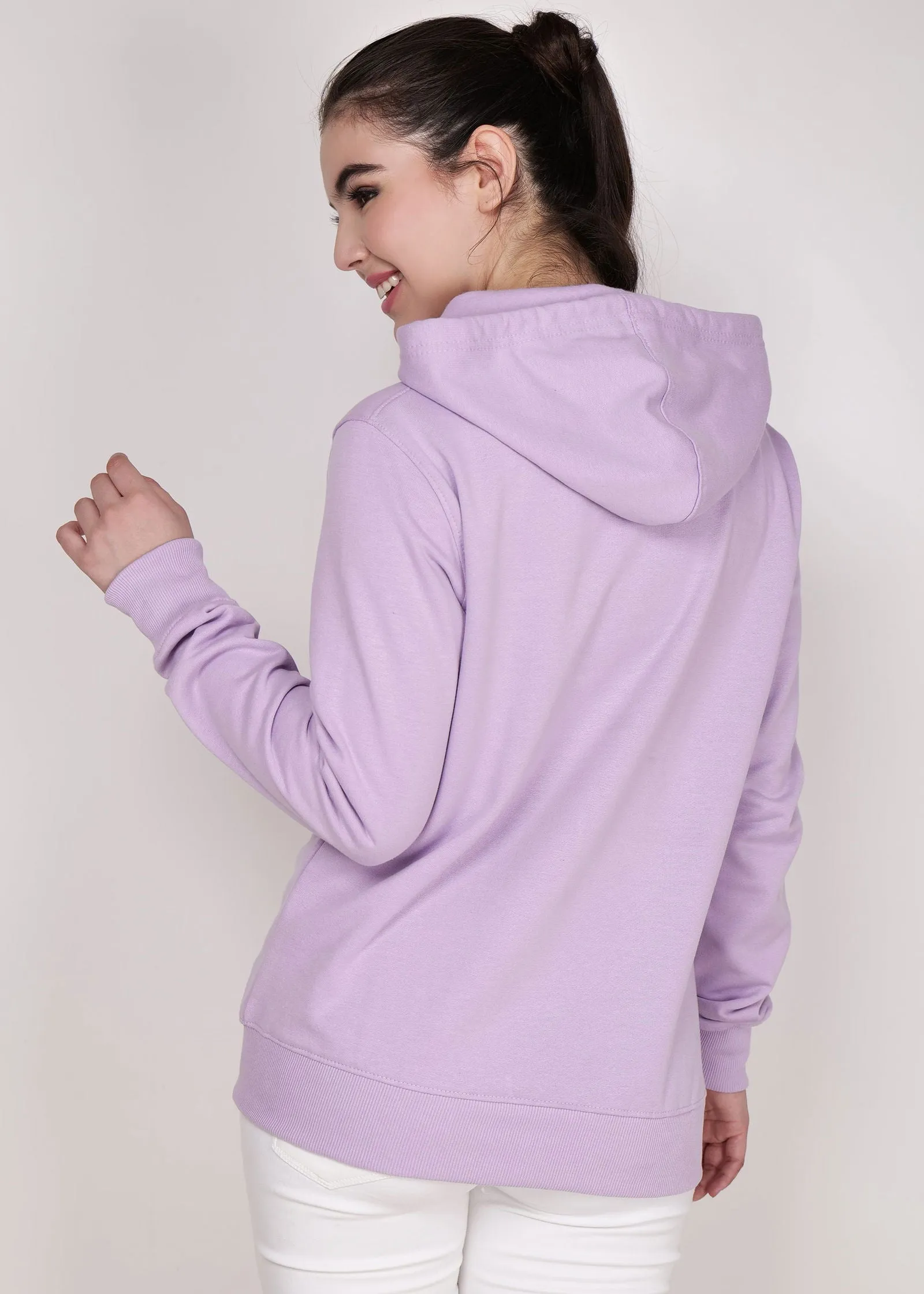 Women Winter Wear Stylish Hoodie Lavender