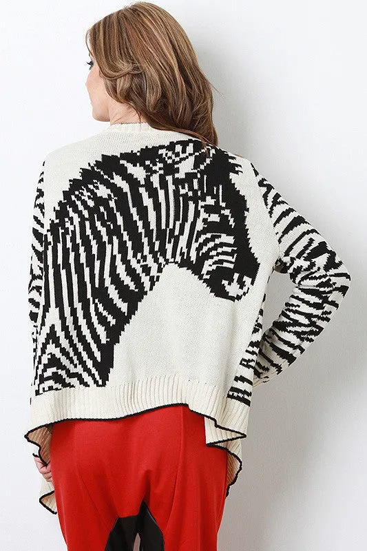 Zebra Stripe Cardigan